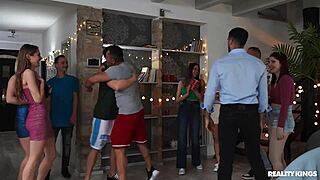 Athletic Blonde Party Slut in Heels Takes Anal Creampie from Hung Tattoo Stud at Reality Kings Bash