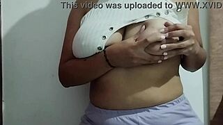 milf massages her huge natural tits with intense pleasure homemade