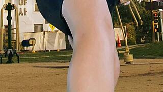 Hazel Haze Teases Ride On Swing With Thick Cock