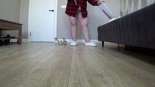 hidden home cam catches plump mature housewife's legs in sexy nurse outfit switch