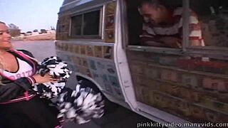 Crista Moore rams ice cream down her throat before pounding the ice cream man wildly