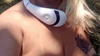 blonde emo nudist fun with friend on southern naturist beach