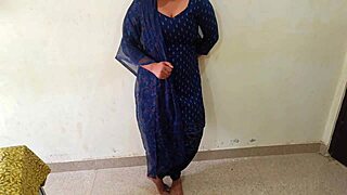 Stockinged young indian muslim sister-in-law sucks brother's hard dick then takes painful doggy creampie