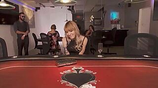 Shemale devours croupier cock hard!