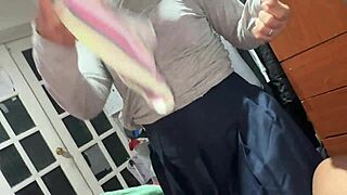 stepsis sneaks into my room before school lifts skirt teases ass