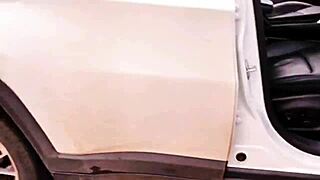 stepmom catches me in her car drops anal creampie surprise outdoors 🌳🍑