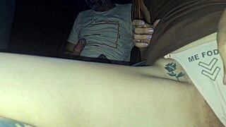 Horny Housewife Fucks Driver Bareback to Pay Fare with Creampie Cumshot