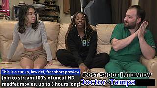 dr tampa's student interns giggle nervously backstage at the hospital in gloves and glasses