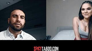 stepdaughter's naughty webcam tease drives stepdad wild!