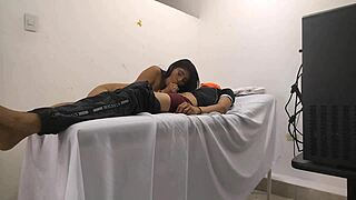 Whoa doctor planned massage for patient but sexy whore latina flipped it to wild pussy ride!