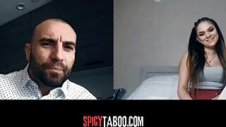 stepdaughter's naughty webcam tease drives stepdad wild!