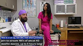 Nurse Misty Addams Deepthroats and Gags on Patient Cock in Latex Gloves Behind Hospital Scenes