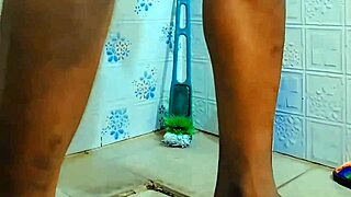 Small cock sissy caged feminized humiliated piss drinking in dorm toilet with ripped clothes!