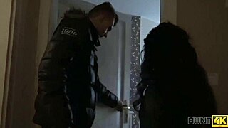 guy takes cash to fuck hunter's petite shaved girlfriend hard