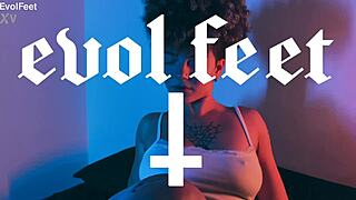 Her nylon-clad feet beg for licks toes sucking and fetish worship