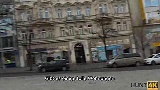 guy takes cash to fuck hunter's petite shaved girlfriend hard