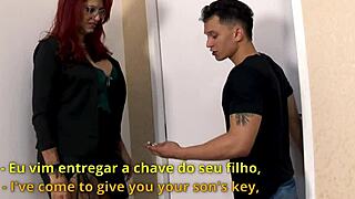 madrasta redhead milf sucks big cock bent over in friend's house