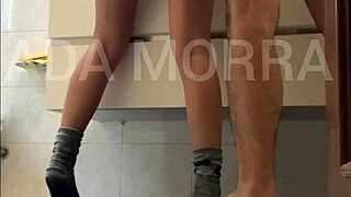 Afternoon fun with friend flashing ass cum finishes in her panties voyeur style