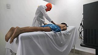 Whoa doctor planned massage for patient but sexy whore latina flipped it to wild pussy ride!