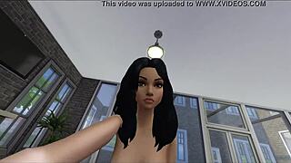 Selena Gomez rides POV cowgirl on sofa exploding in orgasmic sex tape frenzy!