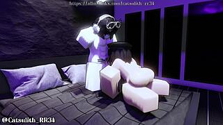 Quickie turns into her sloppy blowjob and handjob draining every drop