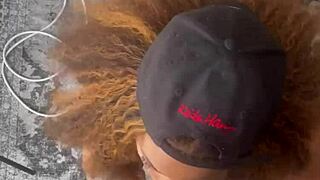 bbw ebony milf slurps huge bbc deep in homemade webcam action