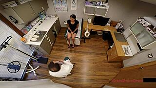 doctor examines cute student's small tits and body in mandatory physical hidden cam