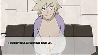 she gives him a teasing handjob with those big tits until monster cock explodes.