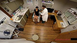 doctor examines cute student's small tits and body in mandatory physical hidden cam