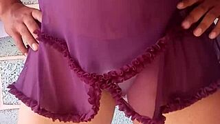 shiny blue panties tease from lover's secret drawer