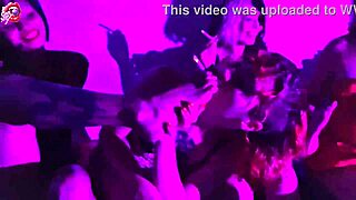 these four little sluts smoke kiss strip and worship each others pretty feet barefoot