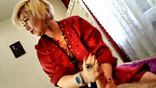 Aimee milf queen slurps married cocks in close-up