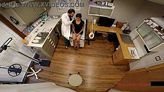doctor examines cute student's small tits and body in mandatory physical hidden cam