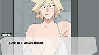 she gives him a teasing handjob with those big tits until monster cock explodes.