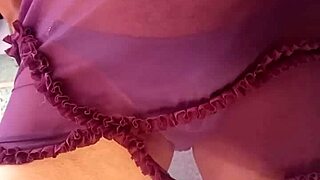 shiny blue panties tease from lover's secret drawer