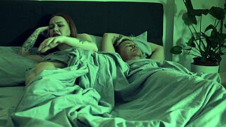 Redhead Stepmom Sneaks Bed Quickie Cowgirl Ride Cum Covered Pussy