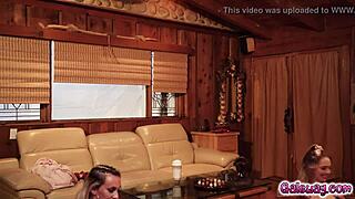 Four friends explore hairy pussies with rimming in interracial lesbian circle