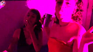 these four little sluts smoke kiss strip and worship each others pretty feet barefoot