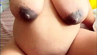 Pregnant Arab Milf Fingers Hairy Pussy and Squeezes Big Tits Solo