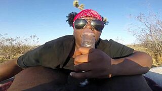 bold bbw ebony slurps sloppy public head on monster bbc car blowjob