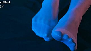 Emilly's Hot Pretty Feet in Nylons Begging for Latina Lesbian Toe Licking Closeup!