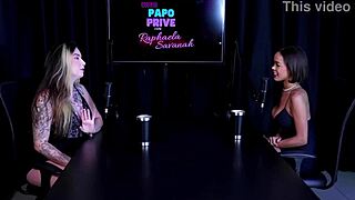 Alice vasconcelos teases see-through red in safada casting interview full of brazilian putaria