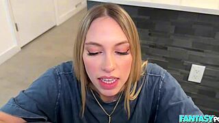 Khloe Kapri rides cock hard as stepbro watches his hot blonde girlfriend get fucked taboo style