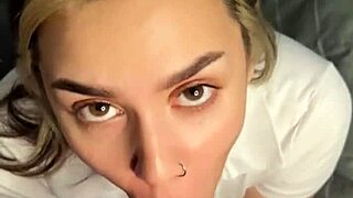 mmm brunette sucks cock then rides cowgirl pov style