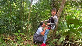 mexican schoolgirl teen sneaks public fuck with stranger post class uniform on