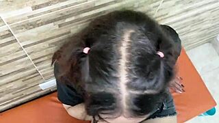 little stepsis makes up with me by licking my balls then deepthroats till i cum on her