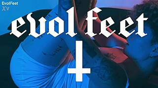 Emilly's Hot Pretty Feet in Nylons Begging for Latina Lesbian Toe Licking Closeup!