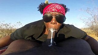 bold bbw ebony slurps sloppy public head on monster bbc car blowjob