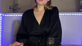 bbw blonde teen bounces her huge natural tits while horny on webcam