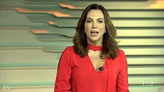 ana paula araujo's sexy brazilian curves shine red hot on bom dia brasil